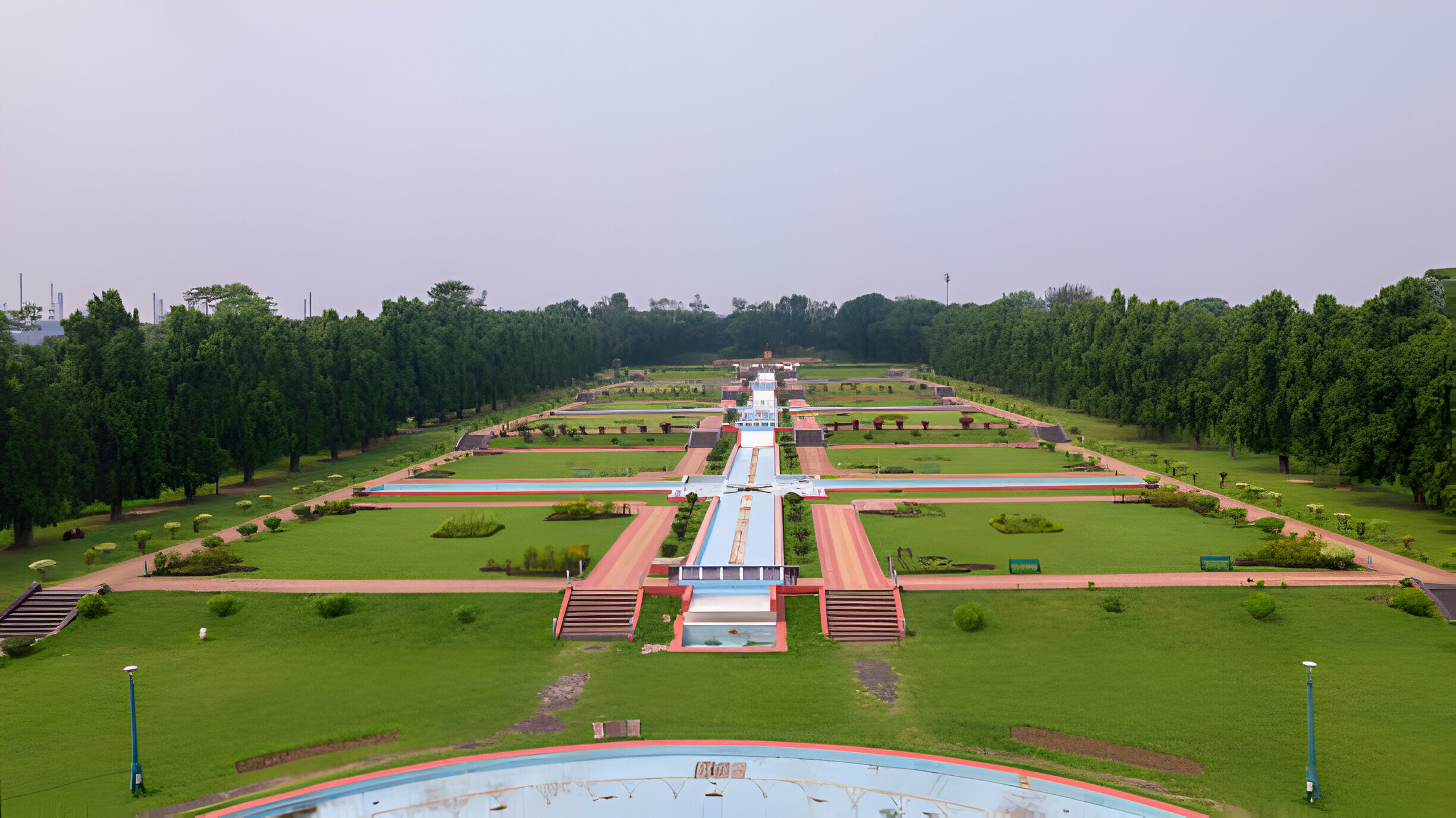 Aerial views of Jubilee Park and lush landscapes in Jamshedpur, India, showcasing greenery and recreational spaces near private jet destinations