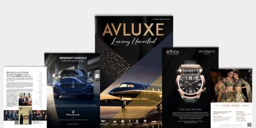 AVLUXE newsletter featuring luxury products, watches, cars, and elite brands